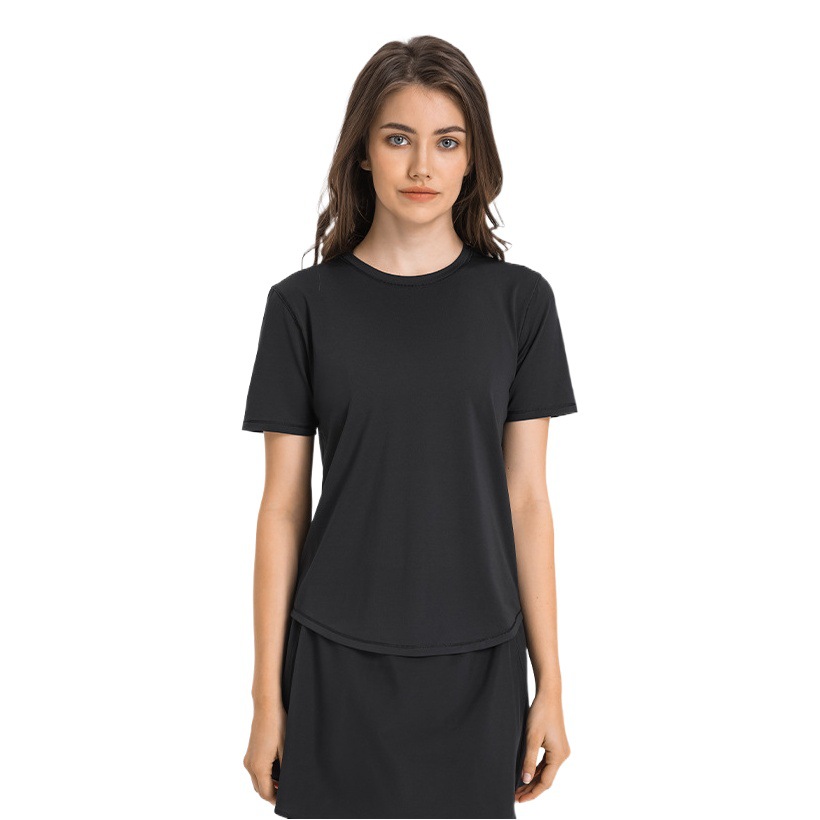 Summer New Style Comfortable Nude Slimming Look Yoga Clothing Tops for Women Running Sports Quick-Drying Short-Sleeved Ds333