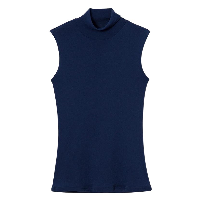 Summer Half-Collar Camisole Women's Black Mesh Inner Tight Outer Wear Base-Layer Shirt Sleeveless Women's Top
