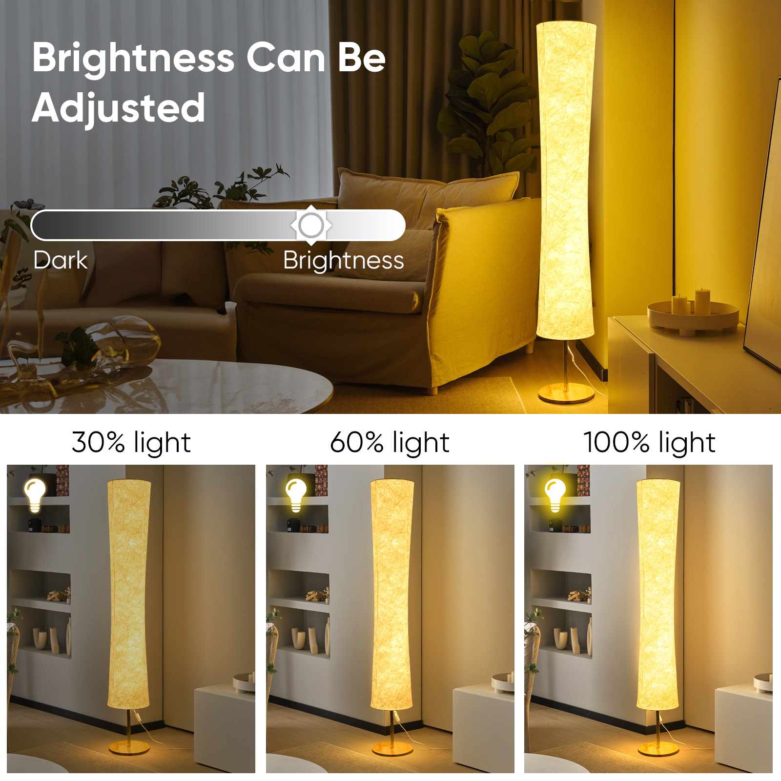 Picture of Cross-Border Amazon Fabric Floor Lamp Ledrgb Seven-Color Remote Control Atmosphere Light for Living Room and Bedroom with Adjustable Brightness