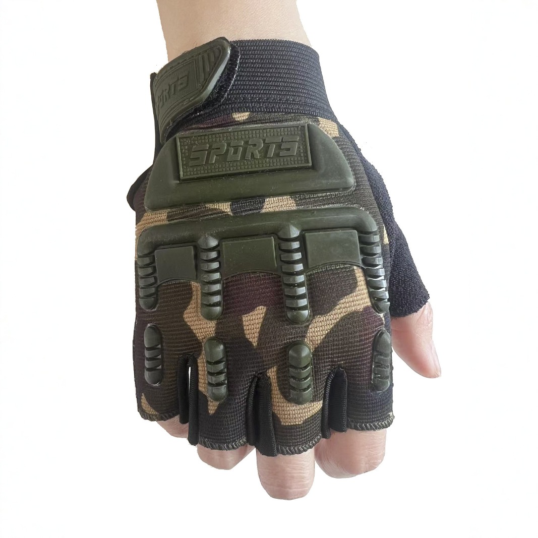 Children's Half-Finger Gloves Boy's Protective Fitness Sports Outdoor Roller Skating Balance Bike Children's Tactical Gloves