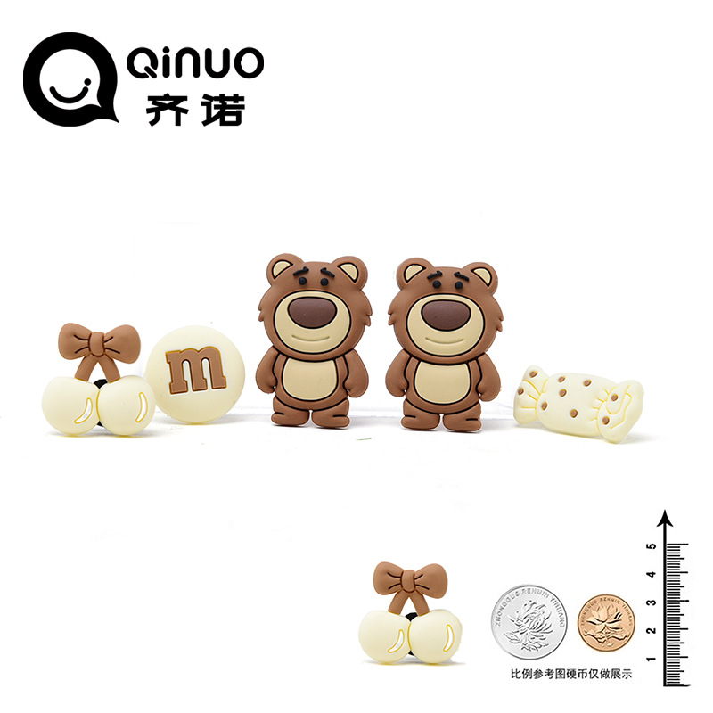 New Chocolate Bear Hole shoes shoe flower shoe buckle decorative buckle accessories garden shoes PVC shoe decoration DIY accessories cross-border