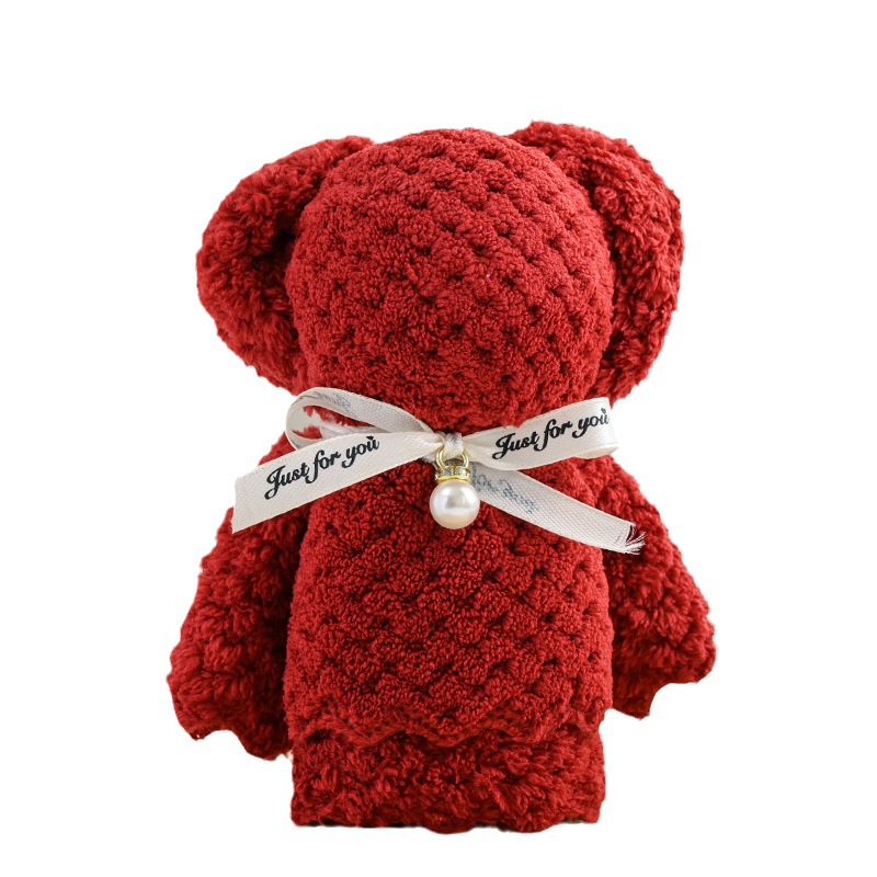 Picture of Coral fleece pineapple Pearl bear towel gift small gift 30*30 opening gift welfare gift