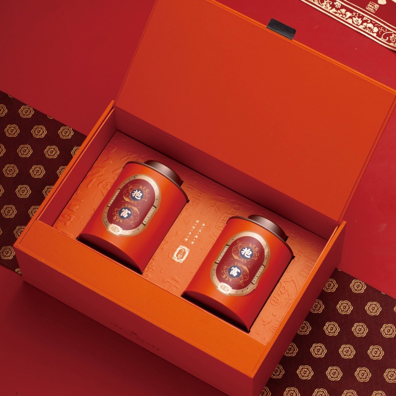 New Year High-end Tea Packaging Gift Box Empty Box Dahongpao Rock Tea Cinnamon Single Fir Customizable LOGO Design Empty Box