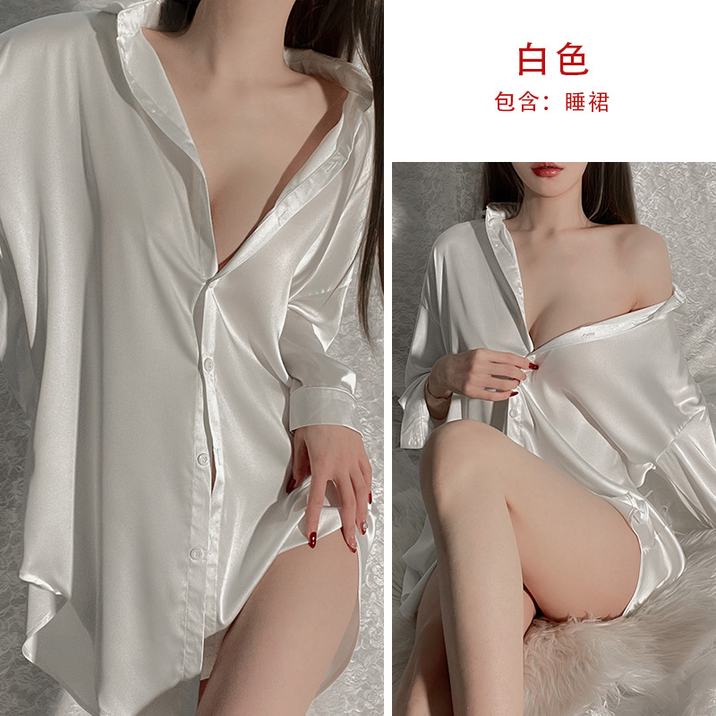 Picture of Ziqu boyfriend style shirt sexy plus size sexy pajamas pure desire women's thin nightdress home wear suit 6161