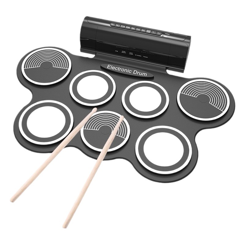 Kihuixing Hand-Rolled Digital Drum Md759 Hitting Pad 7-Sided Portable Digital Drum Set Midi Cross-Border Musical Instrument