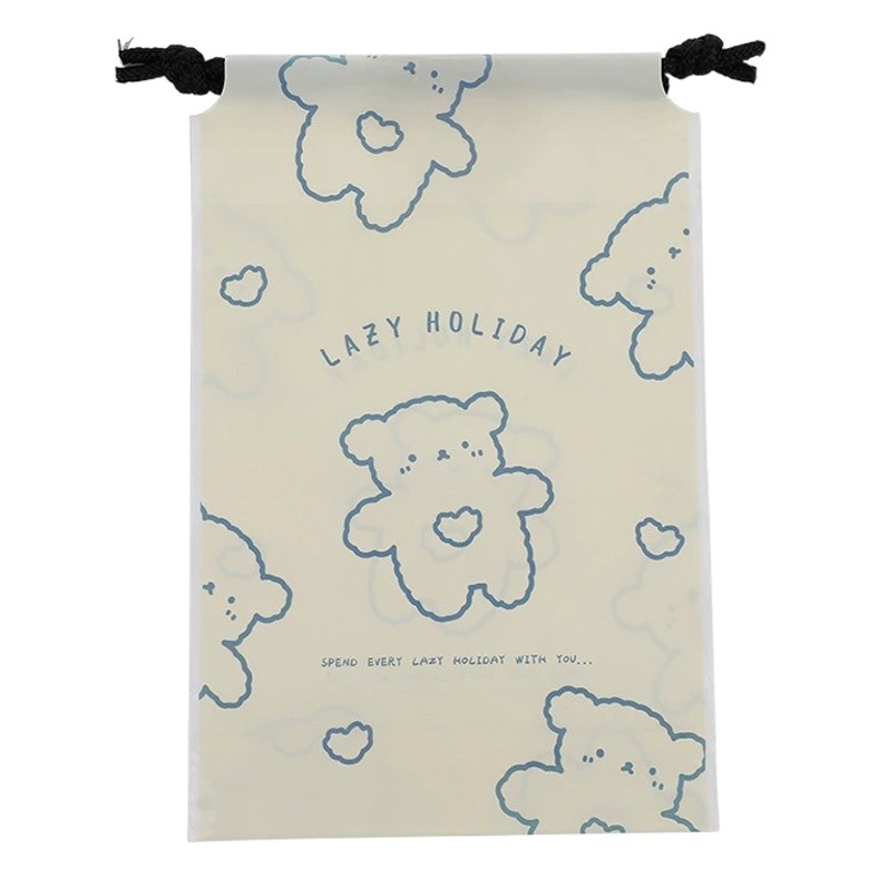 PE Bundle Pocket Cartoon Bear Drawstring Storage Bag Wash Towel Clothing Underwear Packaging Bag Universal Packaging in stock