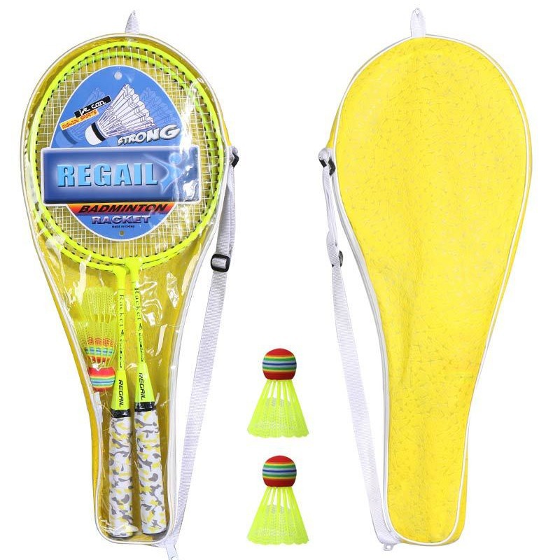 Picture of Regail Fluorescent Color Kidsren's Badminton Racket H6508 Training Two Racket Free 2 Balls Ymq Badminton Racket Set