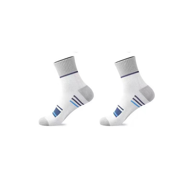 Picture of Autumn Socks for Men, Odor-Resistant, Non-Slip, Breathable, Color-Blocked Striped Men's Socks, Zhuji Socks, Mid-Calf Socks, Men's Socks