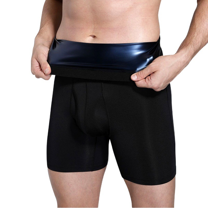 Sweat Pants Men's High-Waisted Waist-Cinching Tummy-Tightening Fitness Pants Running Sports Heat-Confinement Sweating Five-Quarter Pants Shorts Sweat-Proof Pants