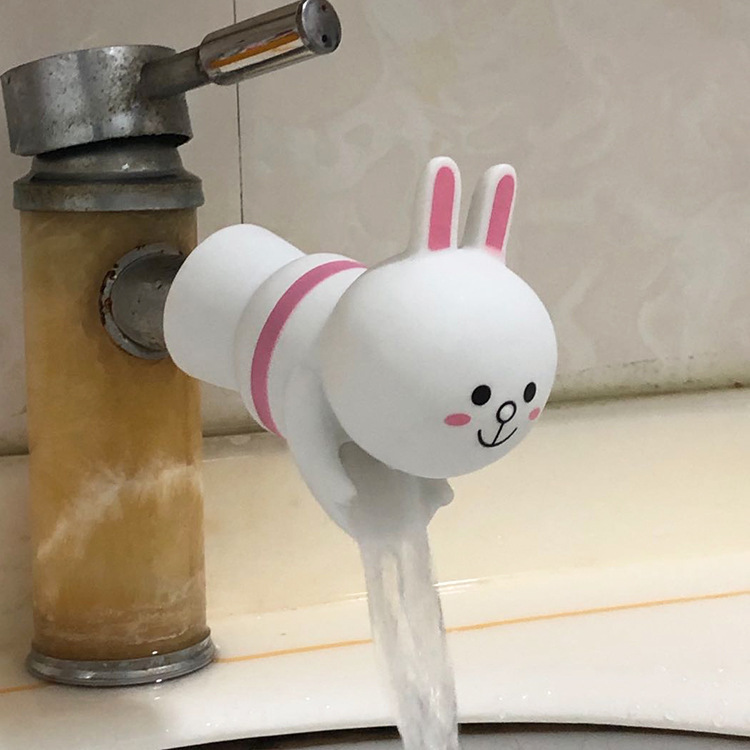 Picture of Cartoon children's hand washing extender splash-proof water guide sink baby hand washing aid faucet extension hand washing device