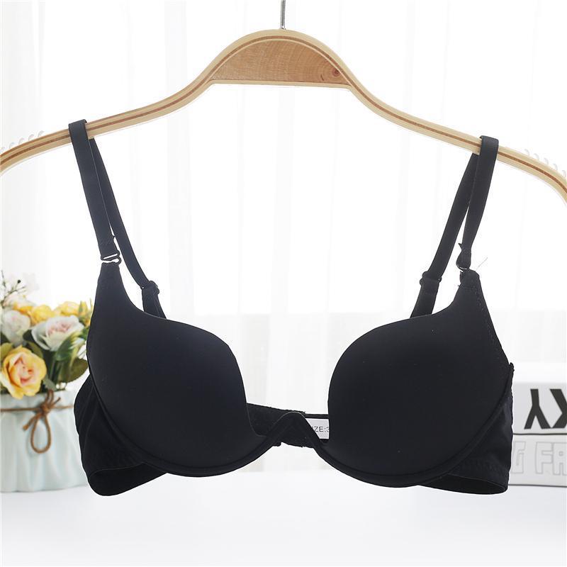 Picture of Invisible Gloss Small Chest Push-Up Bra Women's U-Shaped Wedding Dress Sexy Deep V Girl's Backless Neck Bra Underwear