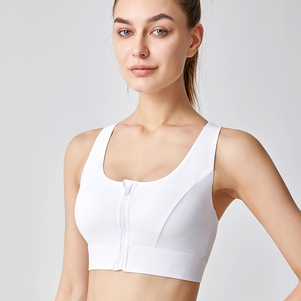Picture of Weiman Sports Bra Front Zipper Adjustment High Strength Shock-Absorbing Fitness Vest All-In-One Fixed Cup Bra for Women