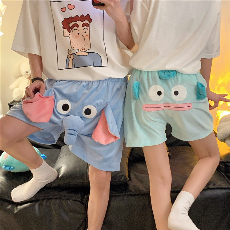 Picture of Three-Dimensional Cute Funny Elephant Shorts Summer Pants for Men and Women Loose Ugly Little Flying Elephant Couple Student Pajamas Pants