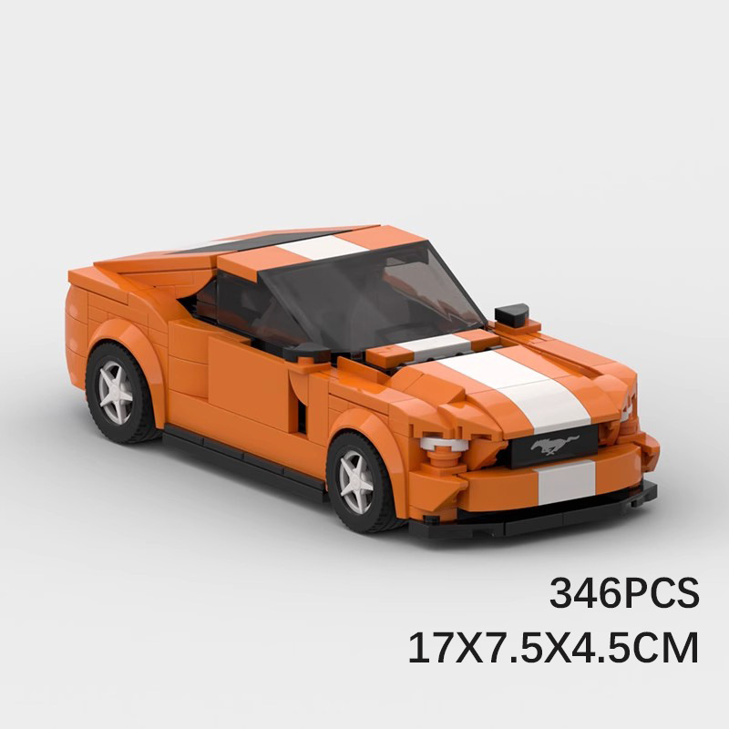 Picture of MOC Block Compatible Lego Set Racing Classic speed 8 Ford Mustang Shelby GT500 Sports Car