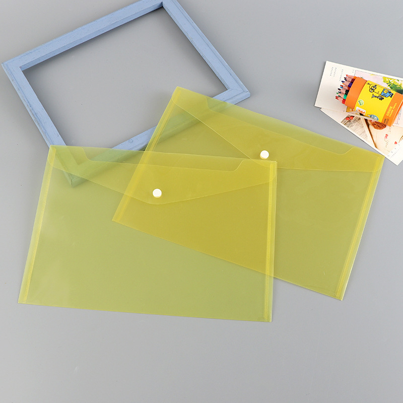 Picture of Transparent snap file bag a4 a5 pp plastic student file storage bag color folder wholesale can be set
