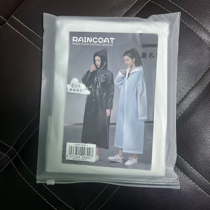Picture of Thickened Disposable Raincoat Adult Frosted Unisex Eva Outdoor Lightweight One-Piece Extended Poncho Logo