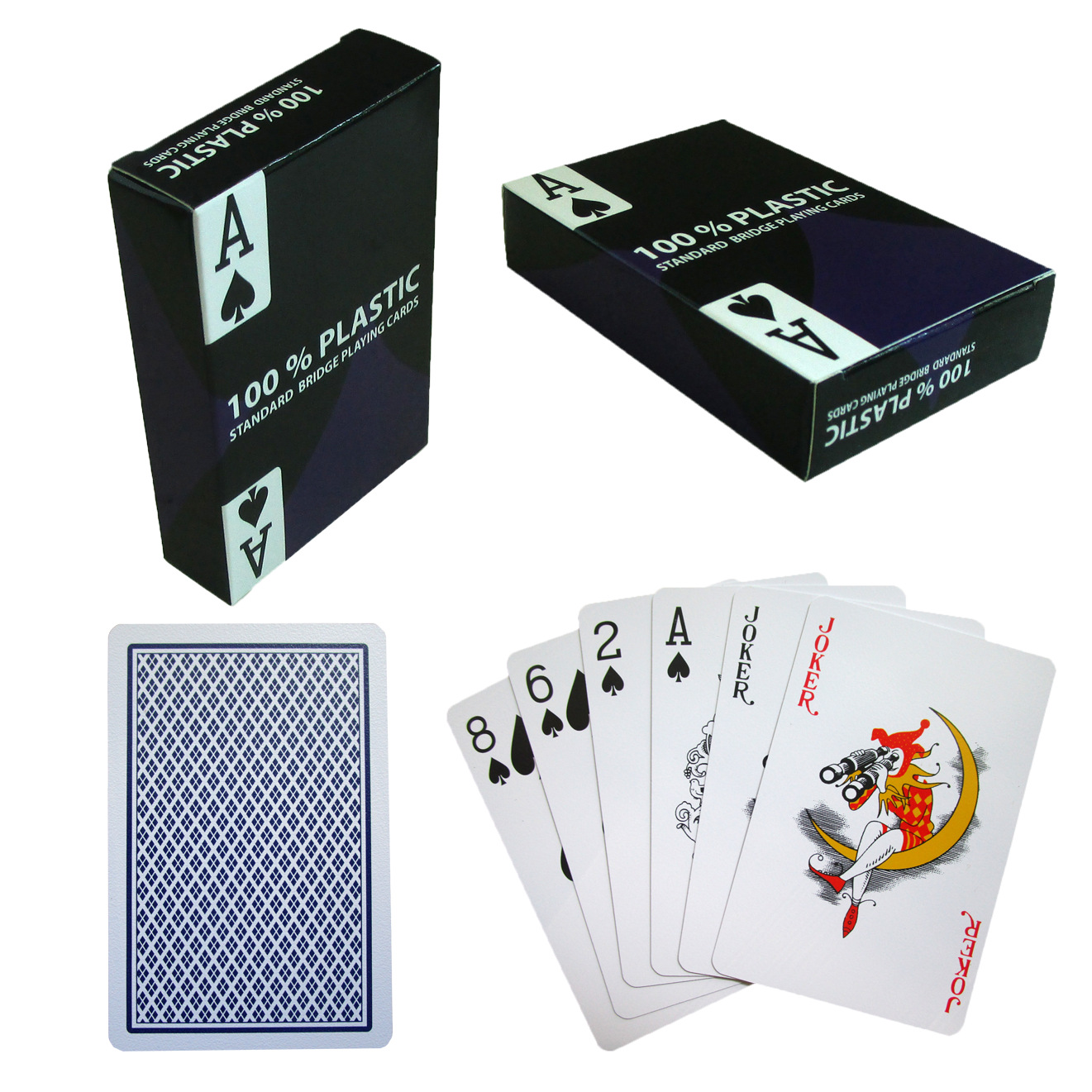 Plastic poker manufacturers supply white bridge thickened PVC playing cards red and blue two-color in stock