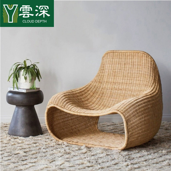 Simple Outdoor Rattan Sofa Courtyard Villa Homestay Outdoor Creative Single Leisure Balcony Rattan Chair Three-piece Combination