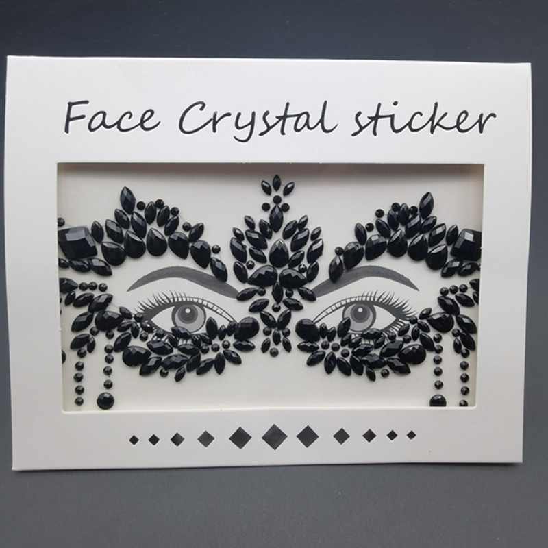 Picture of Internet Celebrity DIY Face Stickers, Eyebrow Stickers, Acrylic Accessories, Colorfulful Forehead Decoration, Masquerade Face Rhinestone Stickers
