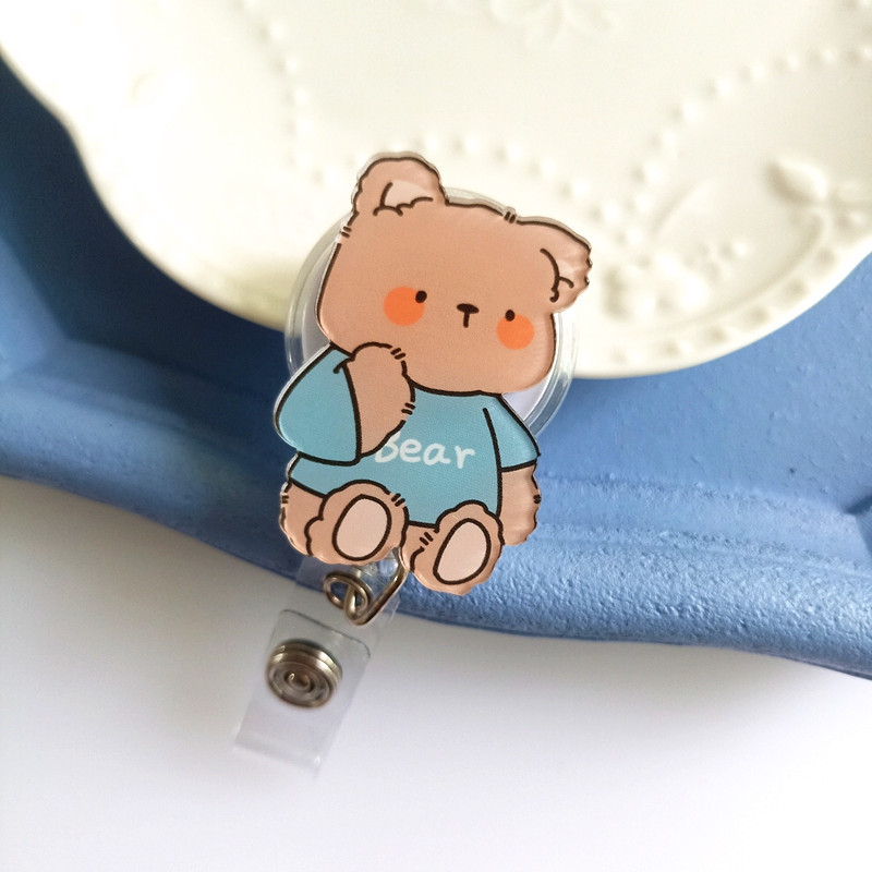 Picture of Nurse Badge clip cute bear rabbit cartoon easy pull buckle easy pull staff brand badge telescopic buckle
