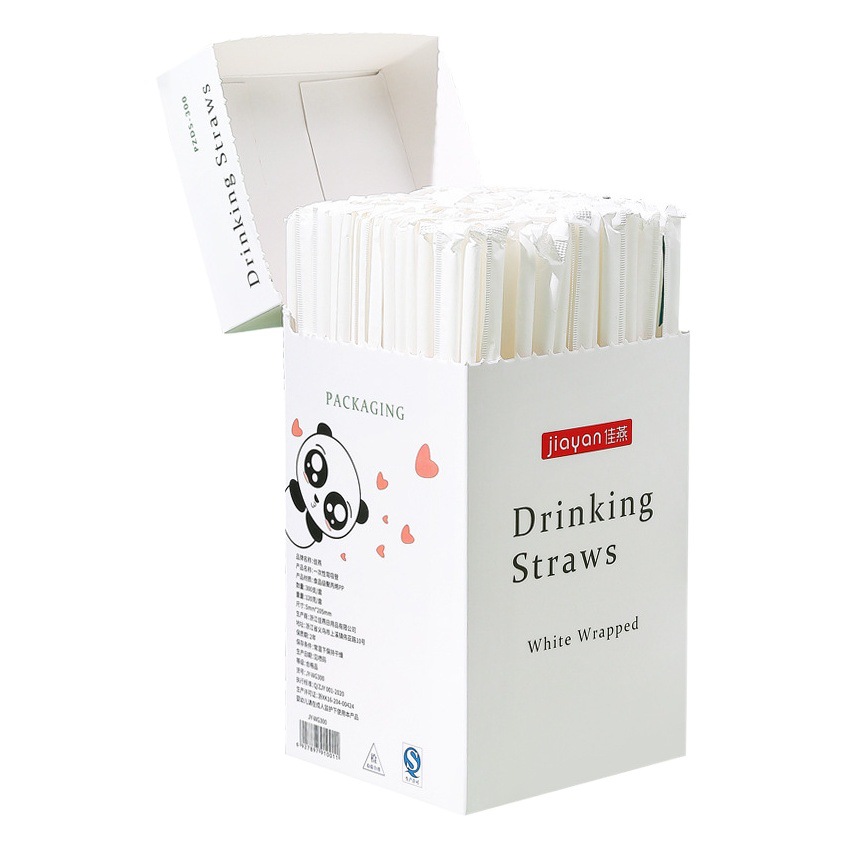 Disposable straw independent paper packaging pregnant women and children transparent straw milk tea straw hose elbow straw
