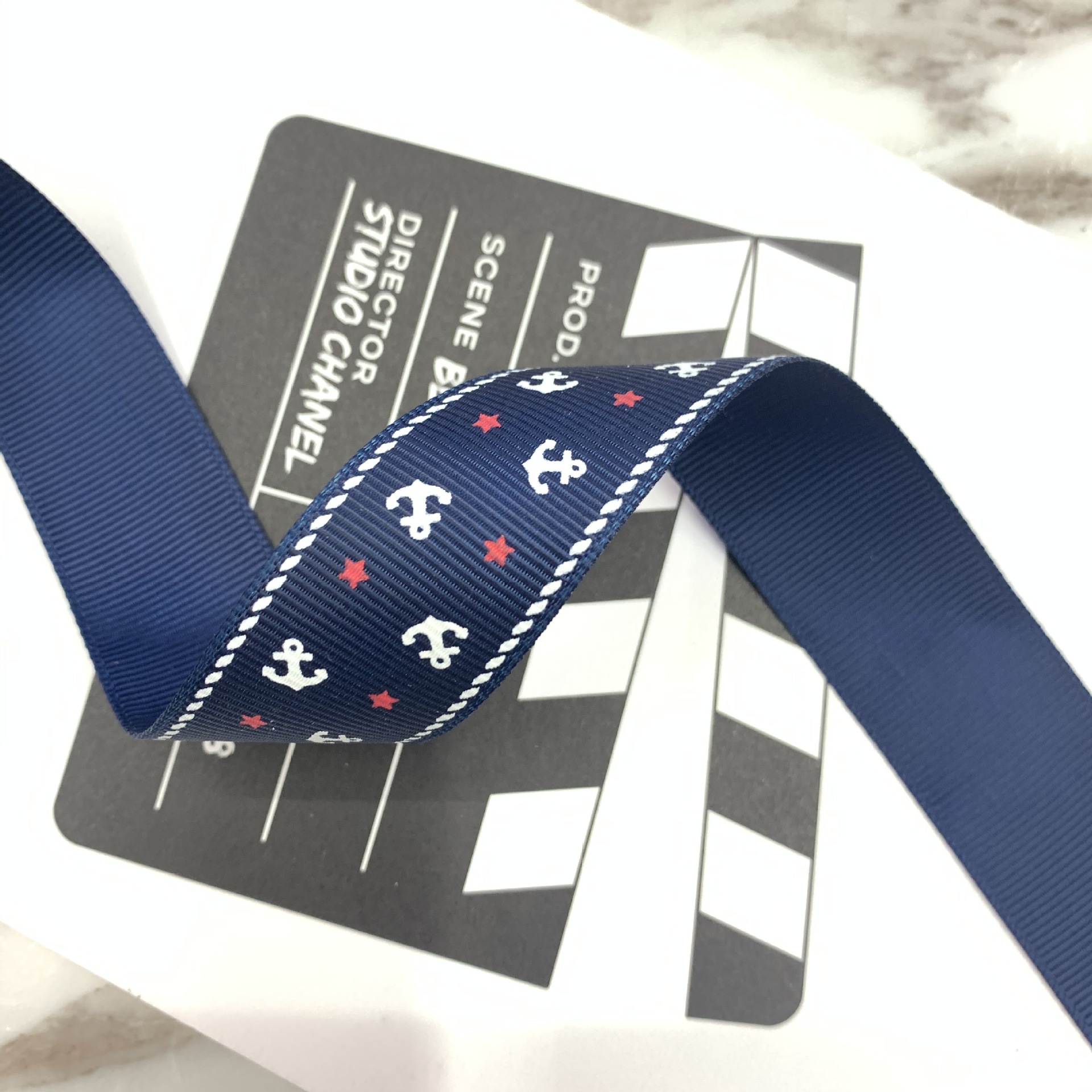 Picture of Ribbon manufacturers bow ribbon British wind Navy wind sea anchor rib printing belt wholesale