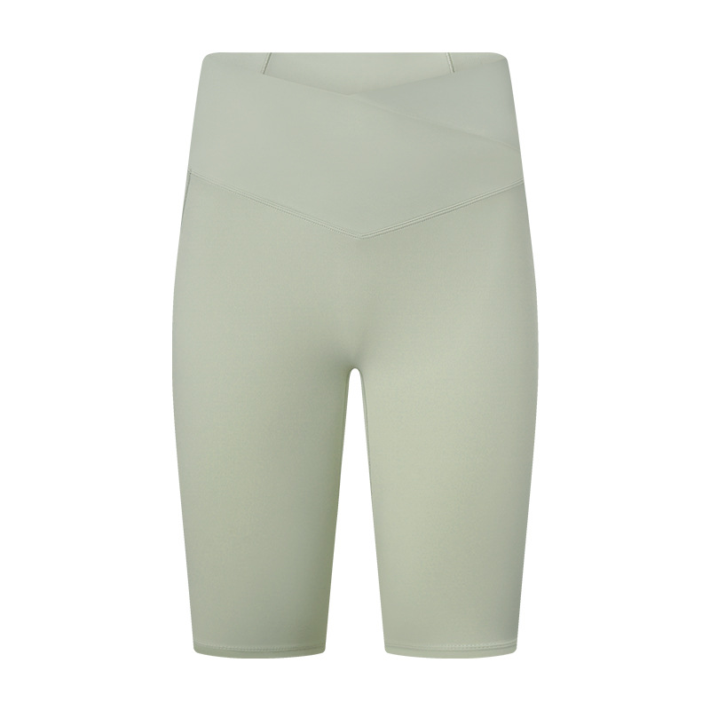 Picture of A generation of new waist cross umbilical stretch yoga pants side pocket stretch hip fitness pants