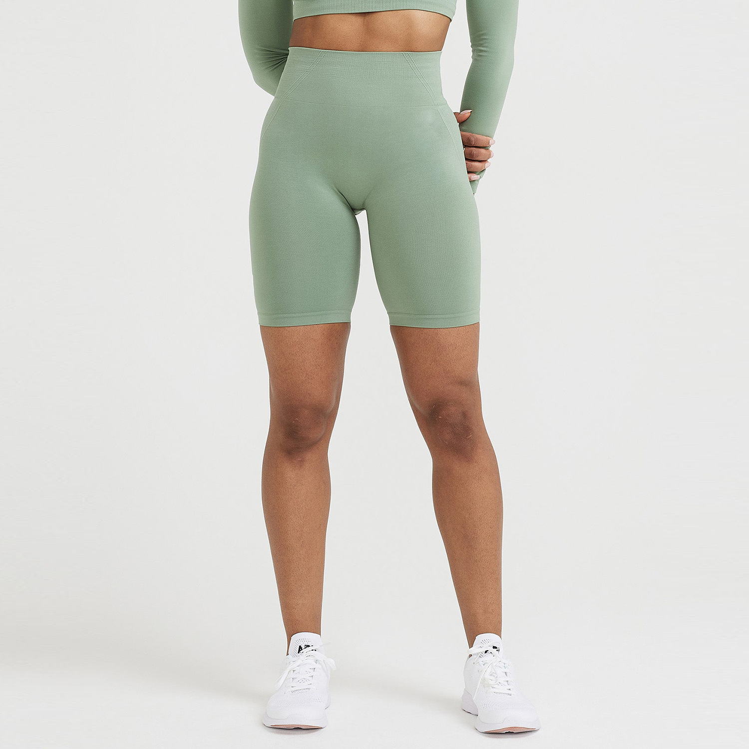 Cross-Border High-Waisted Seamless Yoga Clothes Running Sports Fitness Buttocks Slim Peach Butt Knitted Outdoor Cycling Shorts