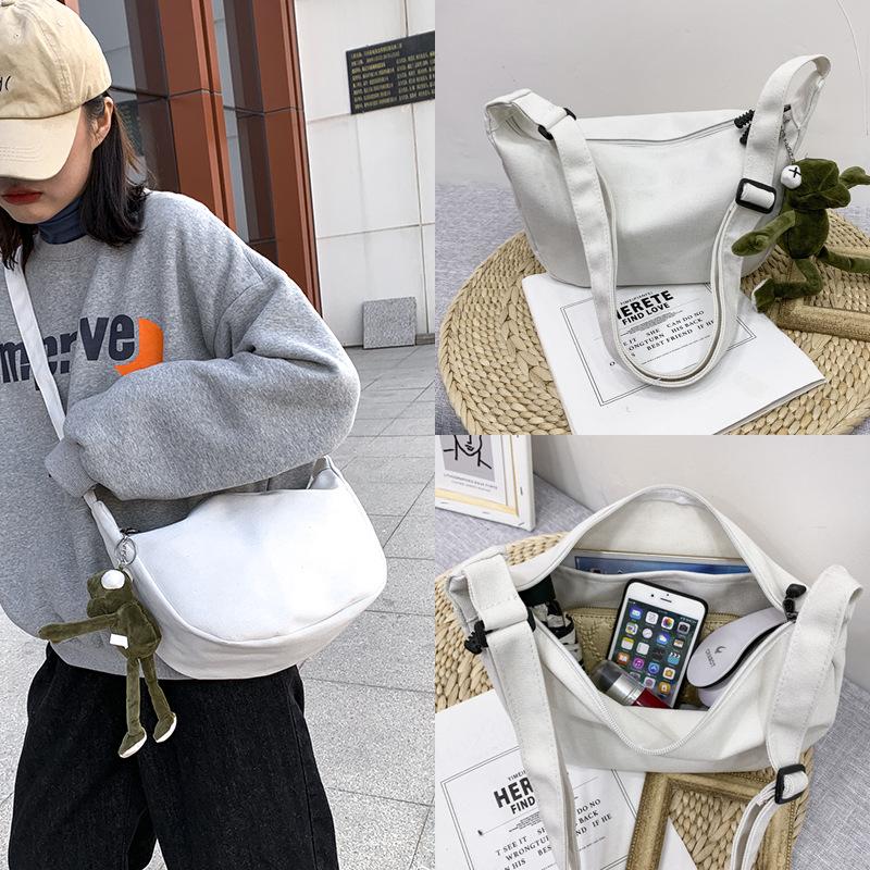 Picture of Dumpling messenger bag 2024 new cross-body all-match shoulder bag ins student Korean Japanese style large capacity canvas bag
