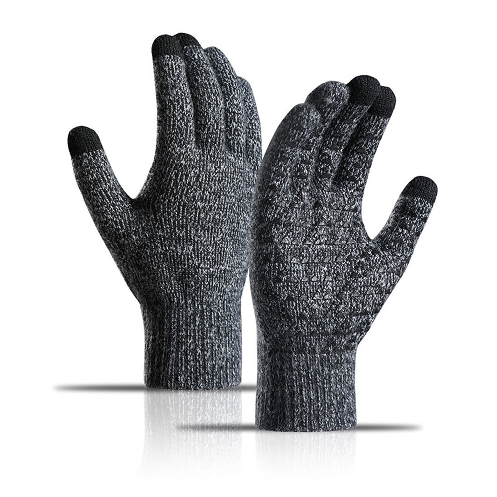 Picture of Knitted Gloves Autumn fleece-lined Thickened Touch Screen Knitted Riding Cold-proof Non-slip Offset Printing Winter Warm Gloves