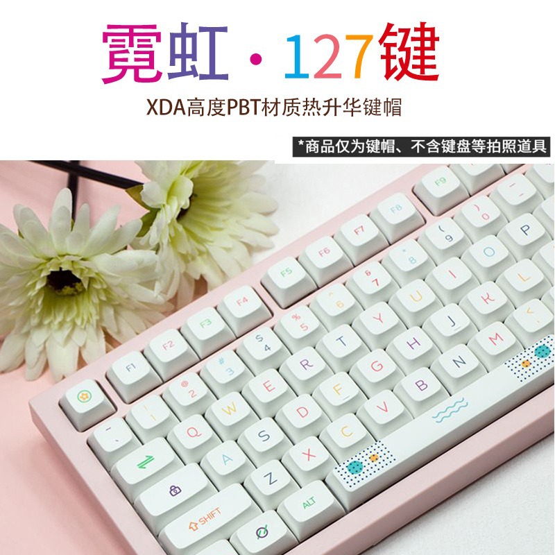 Picture of Factory Outlet Neon Theme XDA/Thai/English/Korean/127 Key Full Set of Thermal Sublimation Mechanical Keycap