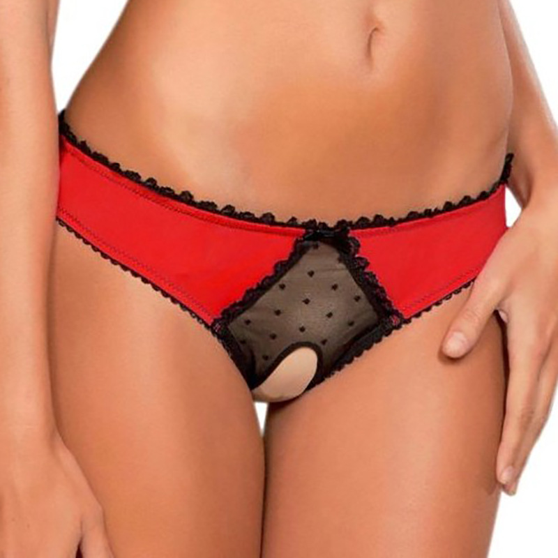 New European and American foreign trade sexy open crotch sexy underwear women's fun passion perspective lace open underwear wholesale