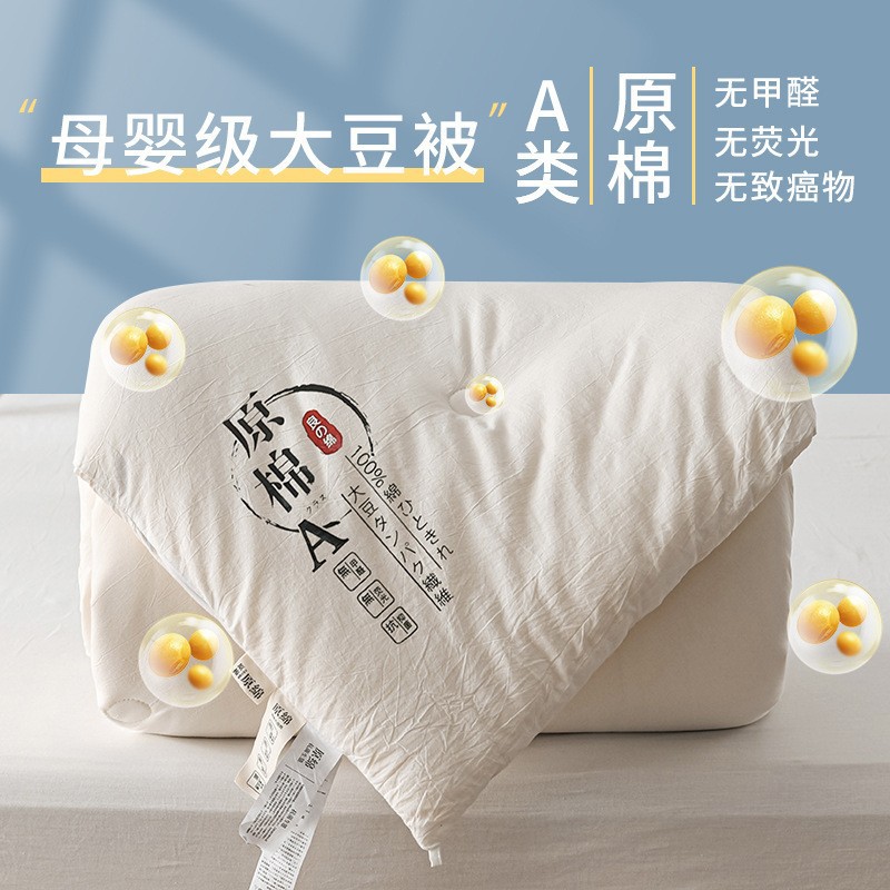 Picture of Soybean Fiber Quilt, Washed Cotton Spring and Autumn Quilt, Mother-Child Quilt, Air-Conditioning Quilt, Thickened Winter Quilt, Student Quilt, Activity Gift