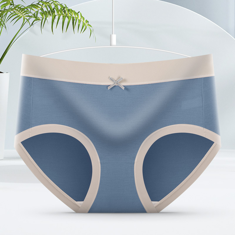 Picture of Underwear Women's Modal Anti-bacterial File Soft Skin-friendly Breathable Comfortable Macaron Color Contrast Mid-waist Briefs