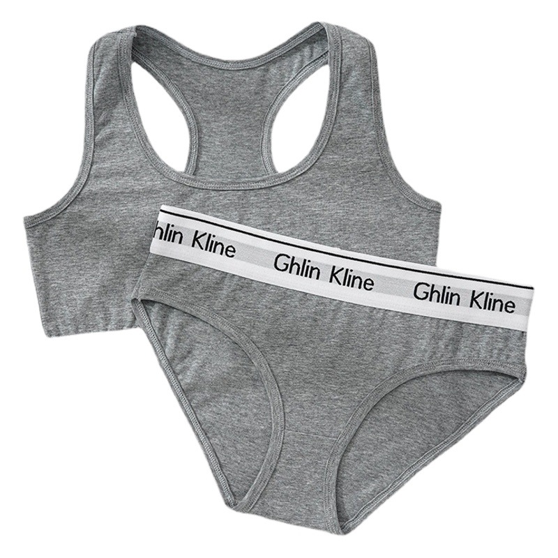 Fengyun JENNIE same sports underwear black white gray comfortable simple pure cotton women's underwear ribbon summer cool