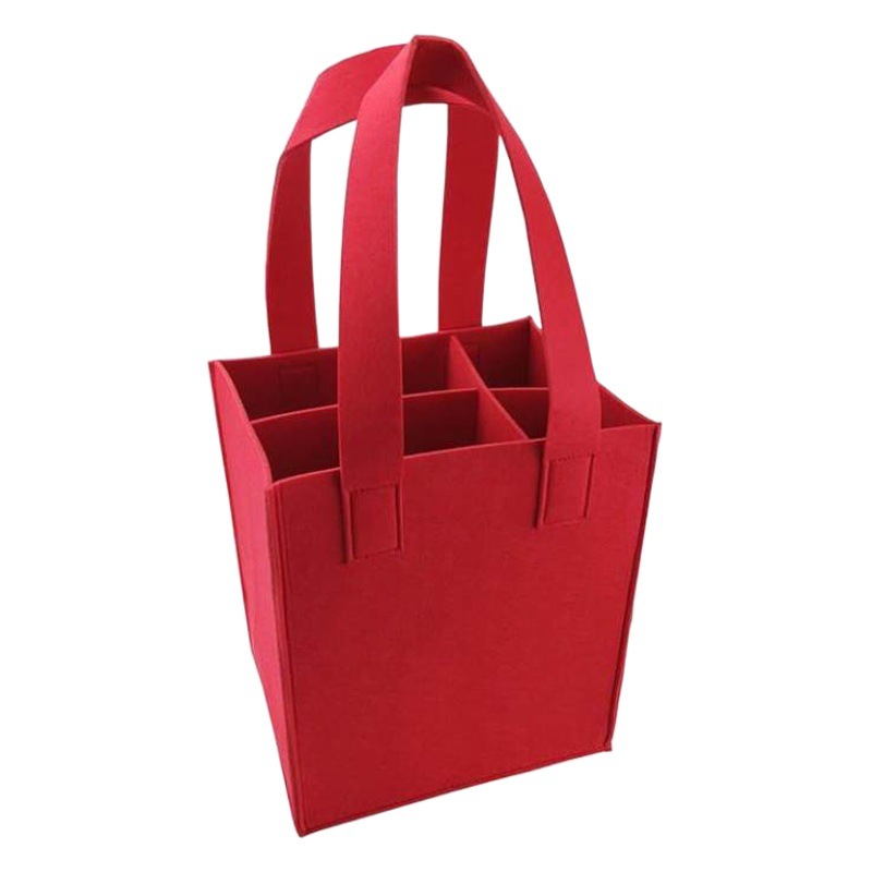 New Year felt red wine gift bag multi wine felt handbag enterprise household felt red wine bag manufacturers