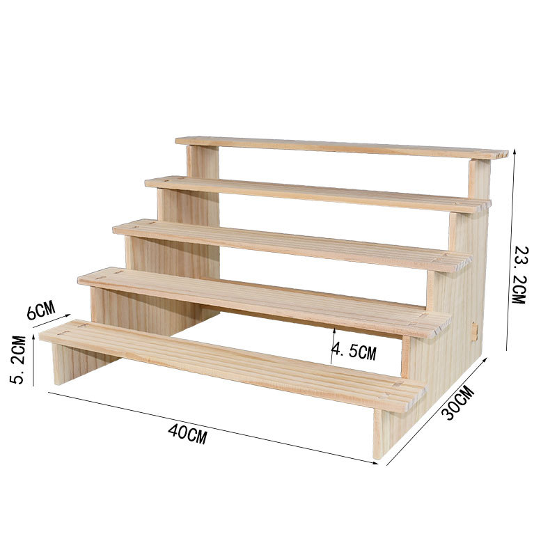 Picture of Solid Wood Ladder Display Rack Blind Box Storage Props Hand-Made Office Display Rack Bubble Mart Two-Yuan Jewelry Rack