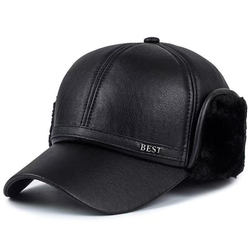 Picture of Winter Hats for Middle-Aged and Elderly Men, Windproof Ear Protection Peaked Caps, Winter Men's Velvet Thickened Outdoor Warm Hats Wholesale