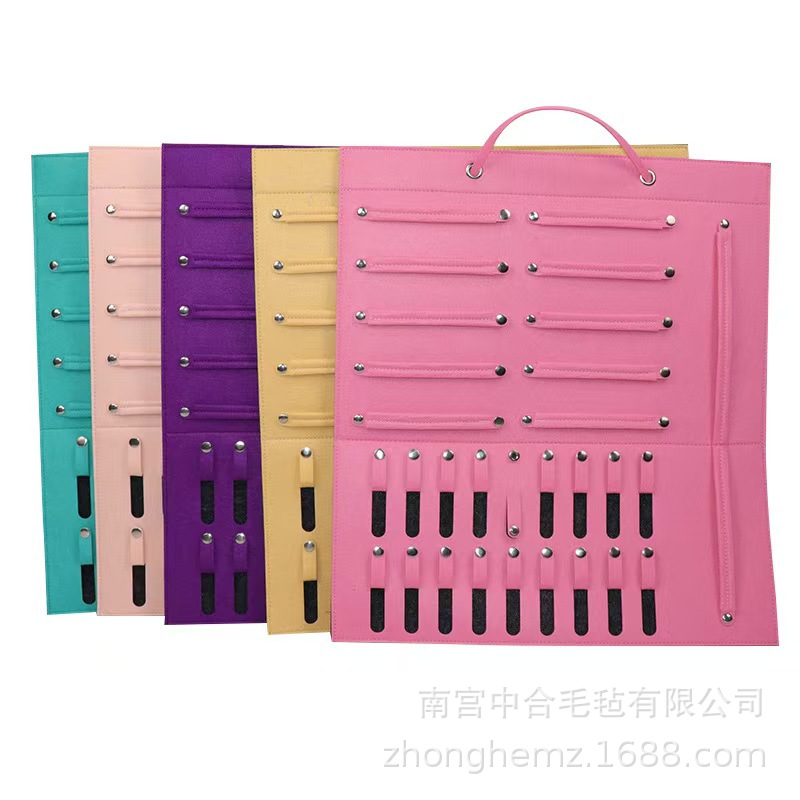 Cross-Border Ready-Made Felt Hair Accessories Storage Hanging Bag Felt Hair Band Wall-Mounted Storage