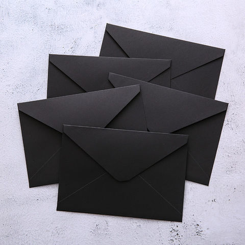 Picture of Japanese Grocery Black Envelope Letter Paper Kraft Minimalist Unprinted Artistic Postcard Love Letter Document Storage Bag Wholesale