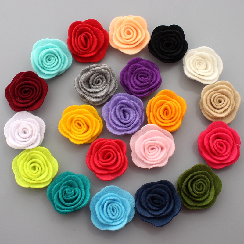 Hot-selling high quality non-woven roll rose flower DIY handmade clothing accessories shoe flower wholesale camellia flower