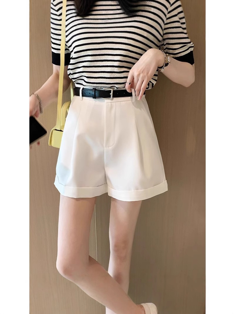 Picture of Fashion High Waist Wide Leg Shorts Women's Summer Wear 2025 Summer New Outer Wear Pants Hop Pants Five-point Pants