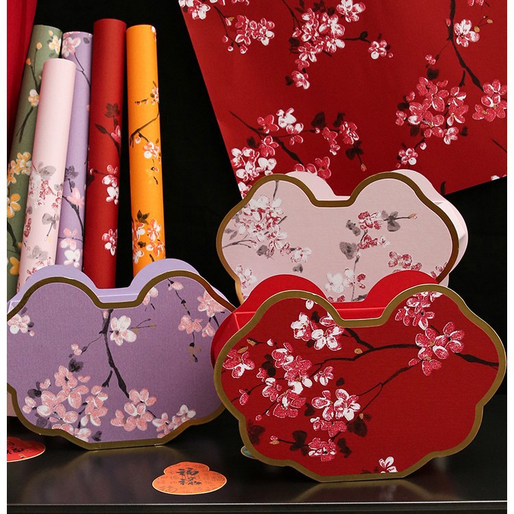 Picture of New Year's Eve Flower Box Bucket Decoration Ornaments Hug Bucket Chinese National Style Embroidery Octagonal Flower Bucket Ruyi Lock Bucket