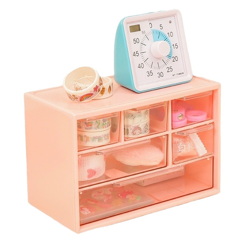 Y ZT2288 Big Six Palace Storage Box Small Objects Desktop Drawer-style Cute Jewelry Contact Lens Storage Box