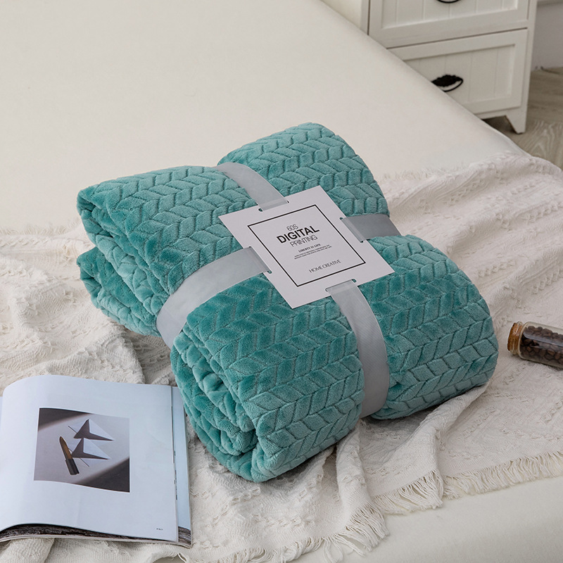 Picture of Blanket Blanket Flannel Blanket Single Blanket Embroidered Knee Blanket Office Coral Blanket Small Blanket