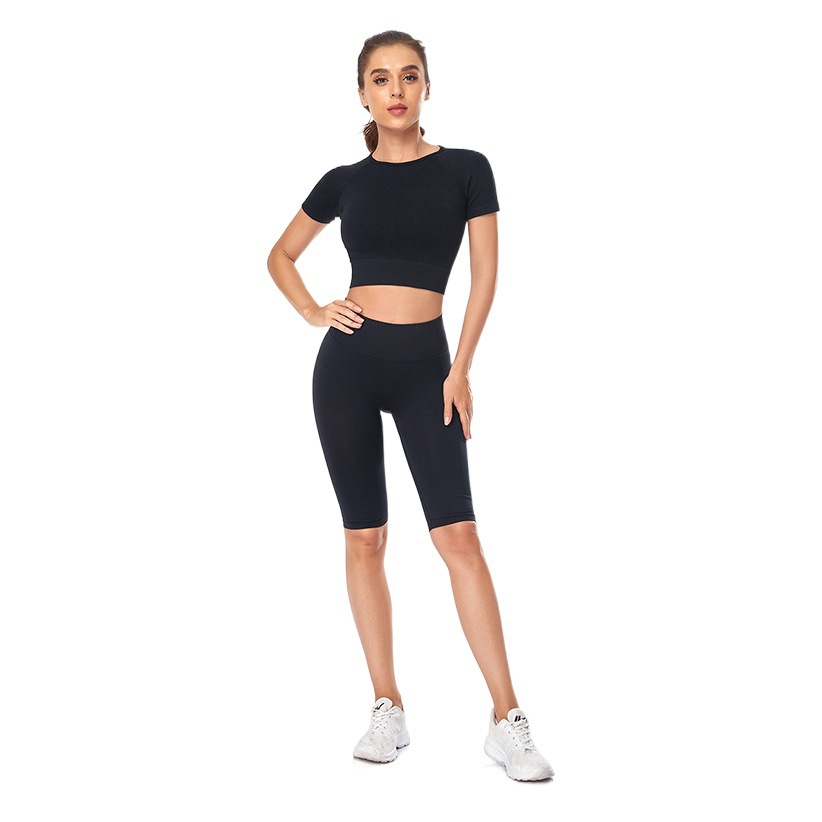 Cross-Border Internet Celebrity Ins Style Threaded Seamless Fitness Suit Sports Bra Professional Running and Cycling Yoga Clothing Tight