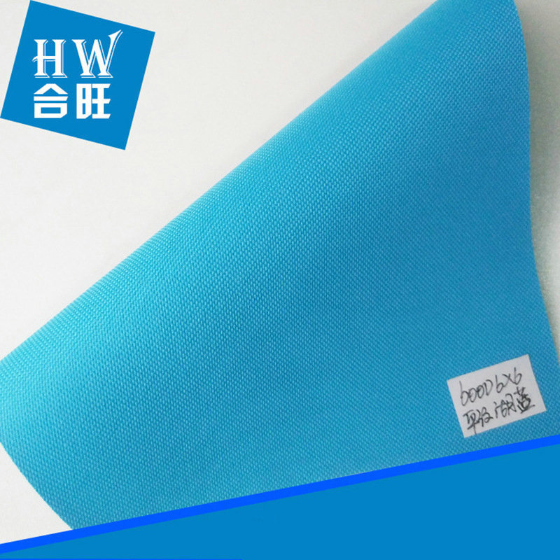 Picture of Oxford leather 600D6*6 plain PVC lake blue pet supplies schoolbag handbag leather