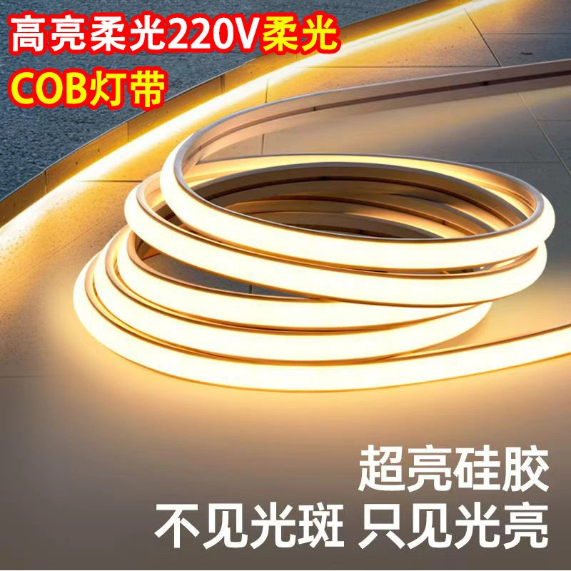 220V light with led light strip cob indoor bedroom bedside living room TV background wall switch plug-in ambient light