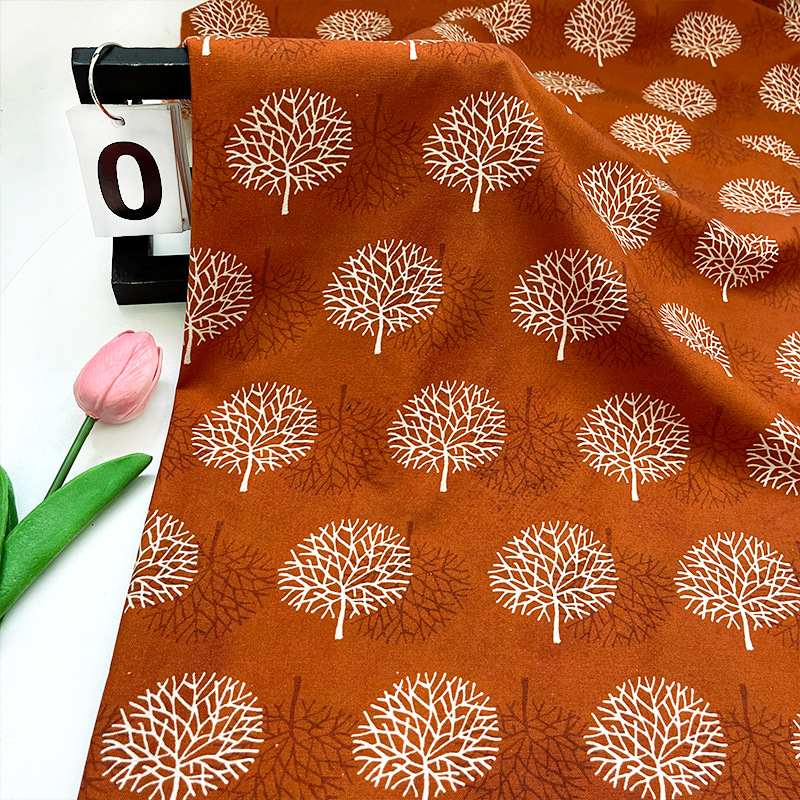 Autumn forest sparse shadow full digital printing children's clothing shirt Hanfu new Chinese clothing cotton 20 pieces fabric price per meter