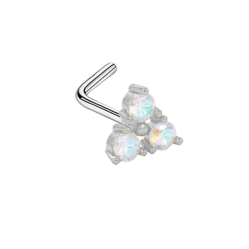 Picture of Gabe Europe and the United States cross-border heart pendant zircon puncture nose nail bee nose ring L rod nose nail puncture factory outlet